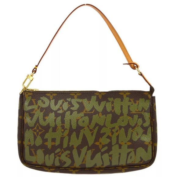 Louis Vuitton khaki Graffiti Pochette Accessoires Handbag - Picture 1 of 7
